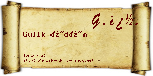 Gulik Ádám névjegykártya